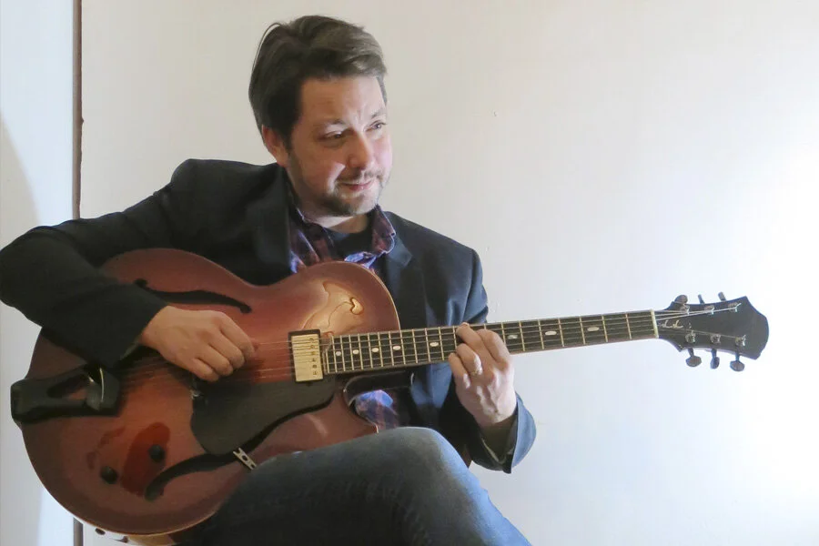 Lage Lund with his new Westville Prospect guitar